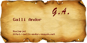 Galli Andor névjegykártya